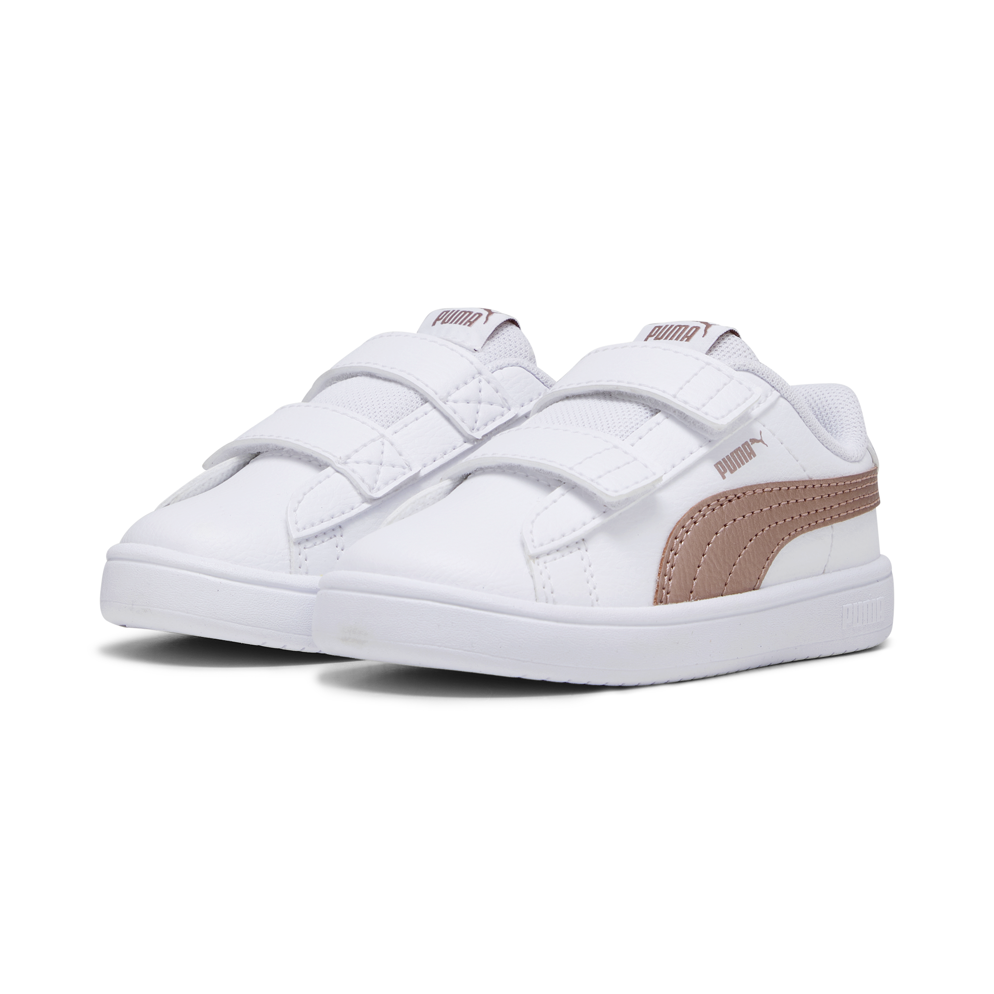 Sneakers primi passi bianche da bambina con logo oro rosa Puma Rickie Classic V Inf, Brand, SKU s334000180, Immagine 0
